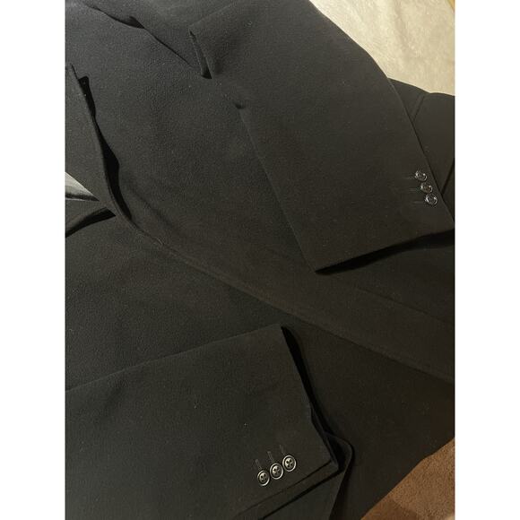 Banana Republic Mens 44 XL Black Cashmere Wool Long OverCoat Top Coat - Picture 7 of 13